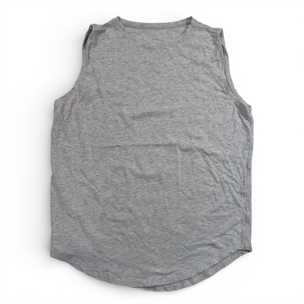 Lululemon Mens Sleeveless Training Tank Top Heathered Grey Curved Hem Small